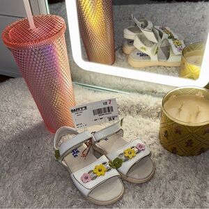 Floral White Kids Sandals